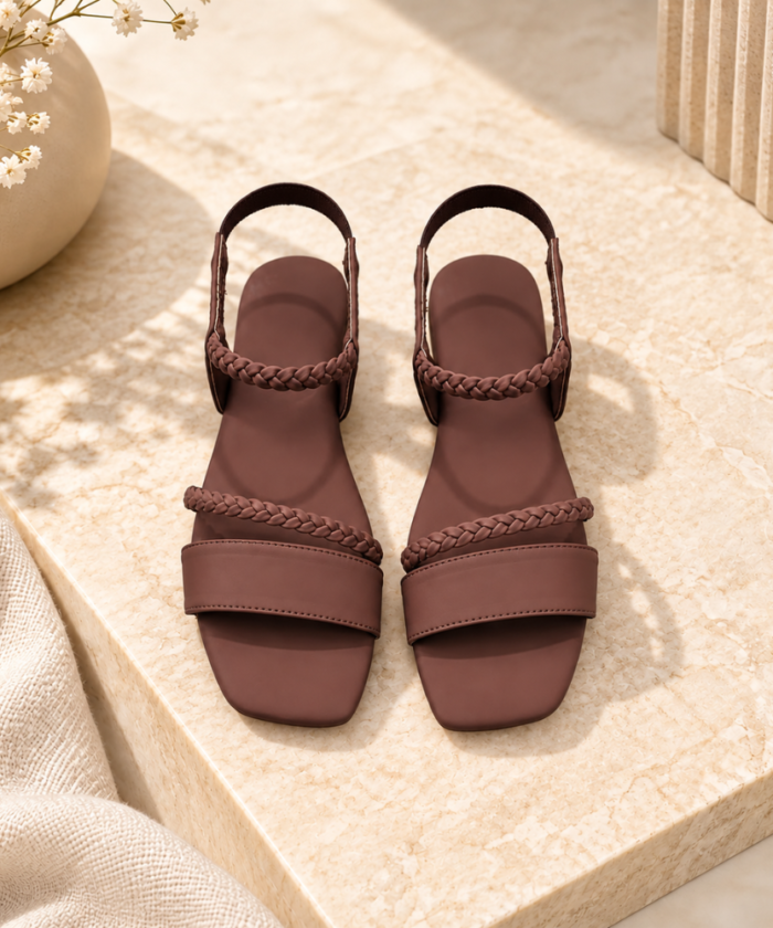 Women’s Elegant Braided Strap Comfort Sandals: FT-044