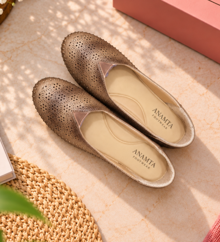 Perforated Comfort Slip-On Flats : FT-042