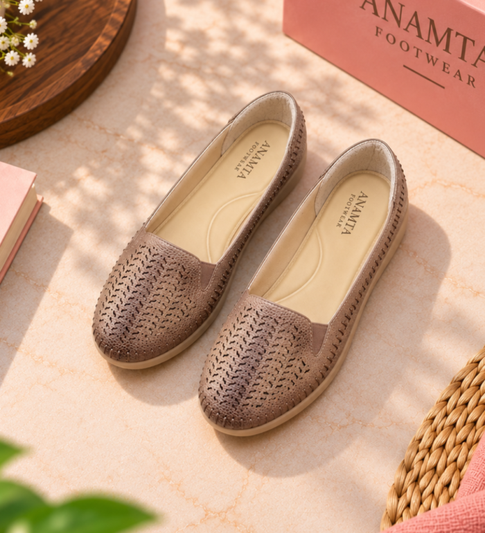 Textured Comfort Slip-On Flats : FT-041