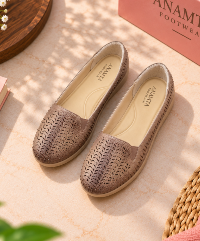 Textured Comfort Slip-On Flats : FT-041